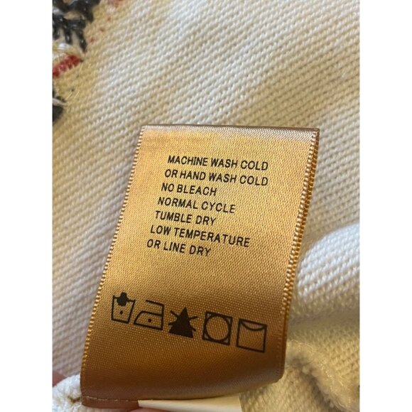 Driftwood off White Floral Embroidered Teddy Hooded Jacket Full Zip Hoodie M - Picture 5 of 13